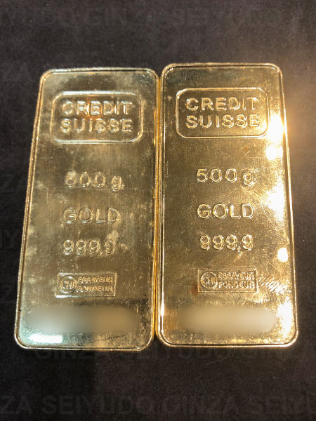 クレディ・スイス(CREDIT SUISS)の金500gインゴット2本を小分け加工し、一部をお買い取り 実績写真