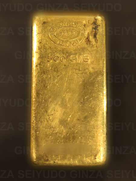 JOHNSON MATTHEY (LONDON)の金500gインゴット1本を小分け加工し、一部をお買い取り 実績写真