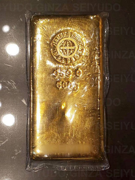 田中貴金属の金500gインゴット1本を小分け加工し、一部をお買い取り 実績写真