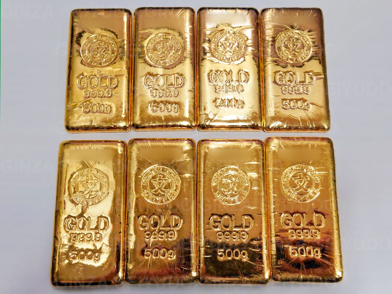 石福金属興業の金500gインゴット8本を小分け加工 実績写真